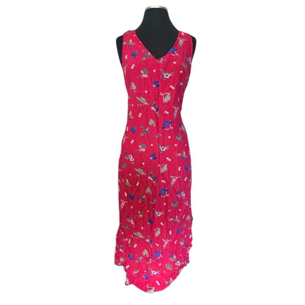nina piccalino 90’s red midi dress size large